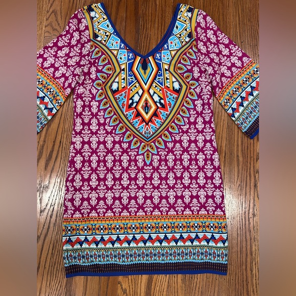 Pink Owl Multicolor Patterned Dress - Picture 2 of 7